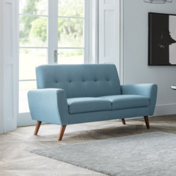 Julian Bowen Monza 2 Seater Blue Compact Retro Sofa - thumbnail 4