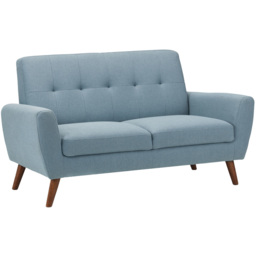 Julian Bowen Monza 2 Seater Blue Compact Retro Sofa - thumbnail 2