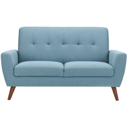Julian Bowen Monza 2 Seater Blue Compact Retro Sofa - thumbnail 3