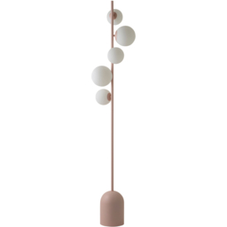ValueLights Marlow Blush Pink Globe LED Floor Lamp