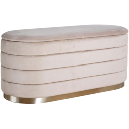 Home Source Cake Light Grey Velvet Storage Ottoman - thumbnail 2