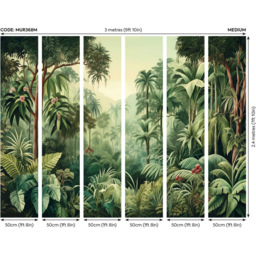 Origin Murals Jungle Trees Light Green Wall Mural - thumbnail 3