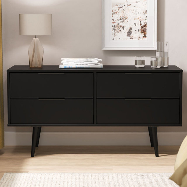 Crowndale Hong Kong 4 Drawer Matt Black Bed Box Ready Assembled - image 1