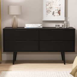 Crowndale Hong Kong 4 Drawer Matt Black Bed Box Ready Assembled - thumbnail 1