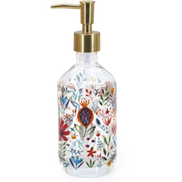 Multicolour Floral Glass Soap Dispenser