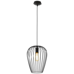 EGLO Newton Black Caged Shade Pendant Light - thumbnail 1