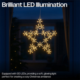 Xmas Haus 120 Warm White LED Star Light 50 x 49cm - thumbnail 3