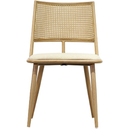 Furniture One Oak Rattan Mid-Century Dining Chair Set of 2 - thumbnail 3