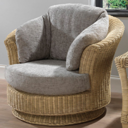 Desser Arlington Lyon Grey Natural Rattan Swivel Chair