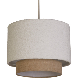 Lighting Collection Aurelia 2 Tier White and Gold Boucle Ceiling Shade