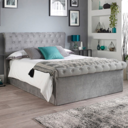 Aspire Chesterfield King Size Grey Ottoman Bed