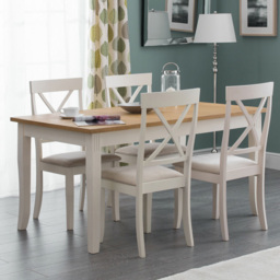 Julian Bowen Davenport Dining Table Oak and Ivory