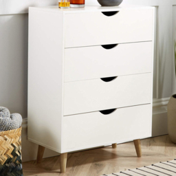 Home Source Boden White 4 Drawer Chest of Drawer - thumbnail 1