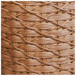 Ivyline Woven Rattan Natural Round Log Basket with Handles Set of 2 - thumbnail 3