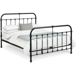 Julian Bowen Logan Satin Black Double Metal Bed - thumbnail 2