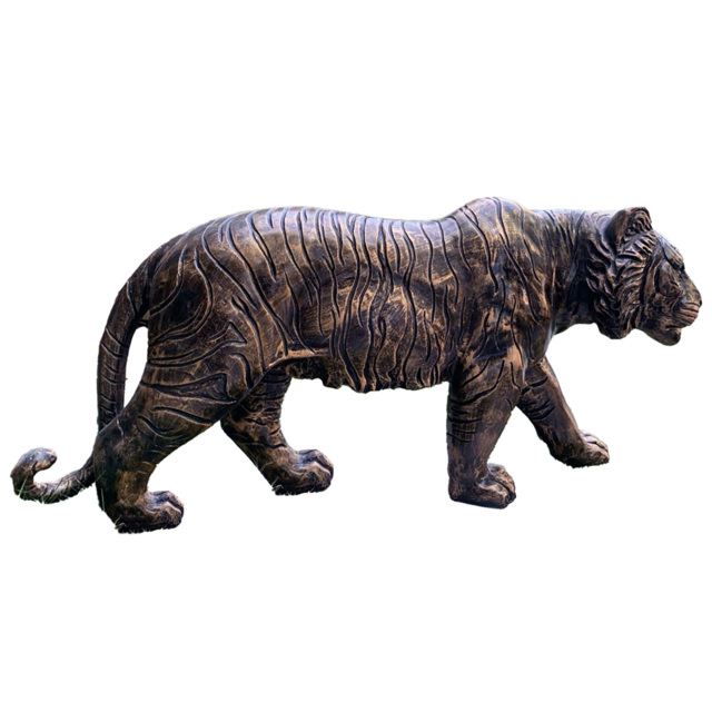 Enigma Bronze Effect Tiger Statue Garden Ornament - image 1