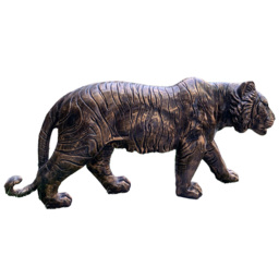 Enigma Bronze Effect Tiger Statue Garden Ornament - thumbnail 1