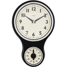 Acctim Kitchen Time Black Clock and Timer