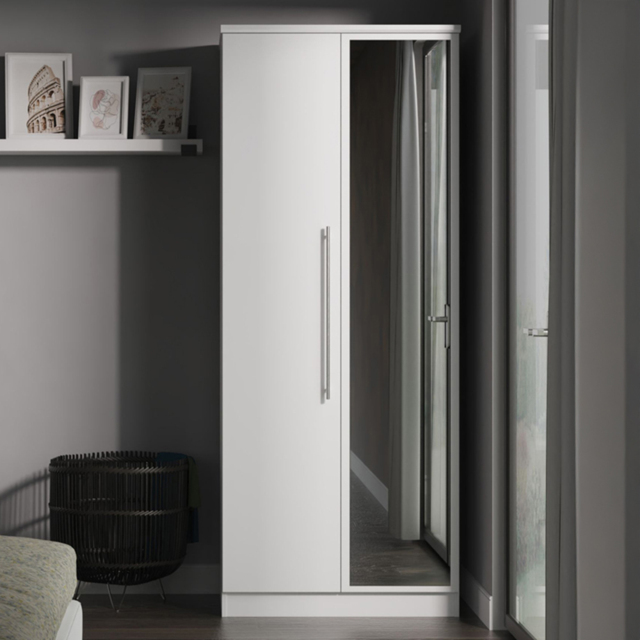 Crowndale Sherwood Porcelain Matt 2 Door Mirror Wardrobe - image 1