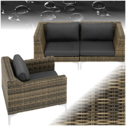tectake Villanova 3 Seater Rattan Garden Furniture Set - thumbnail 2