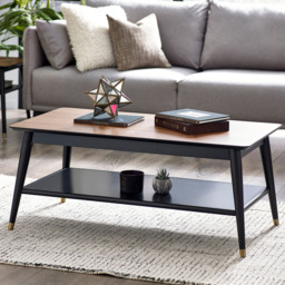 Julian Bowen Findlay Walnut and Black Coffee Table