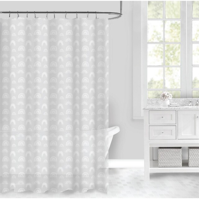 Aura Bathroom PEVA Rainbow Shower Curtain 180 x 180cm