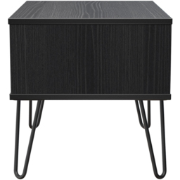 Crowndale Harlequin Single Drawer Black Ash Wide Side Table Ready Assembled - thumbnail 4