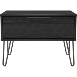 Crowndale Harlequin Single Drawer Black Ash Wide Side Table Ready Assembled - thumbnail 3