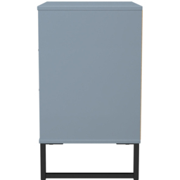 Crowndale Fluted 3 Drawer Denim Blue Midi Chest of Drawers Ready Assembled - thumbnail 3