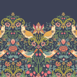 Origin Murals Birds Fruit and Foliage Navy Wall Mural - thumbnail 2