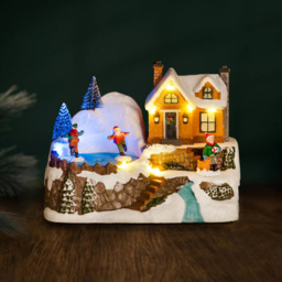 Marco Paul Winter LED Christmas Village Scene with Ice Rink - thumbnail 2