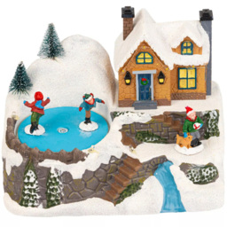 Marco Paul Winter LED Christmas Village Scene with Ice Rink - thumbnail 3