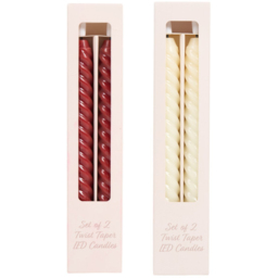 Single Twist Taper LED Candle 2 Pack in Assorted styles - thumbnail 2