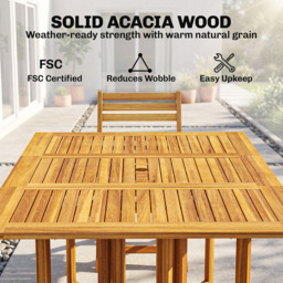 Outsunny Natural 6 Seater Extendable Garden Dining Set - thumbnail 4