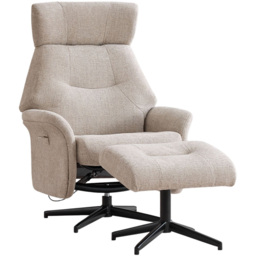 Queensbridge Oatmeal Swivel Chair and Footstool - thumbnail 2