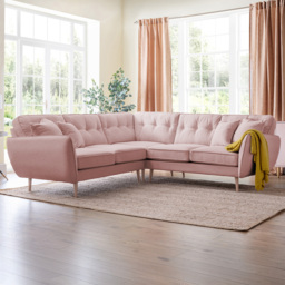 Opry Faro 4 Seater Button Back Soft Pink Left Hand Corner Sofa