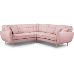 Opry Faro 4 Seater Button Back Soft Pink Left Hand Corner Sofa - thumbnail 2