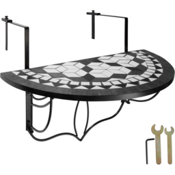 tectake Black and White Mosaic Pattern Hanging Table - thumbnail 3