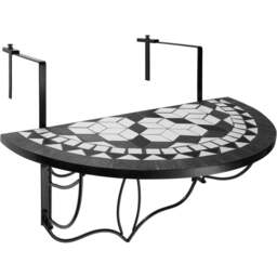 tectake Black and White Mosaic Pattern Hanging Table - thumbnail 2