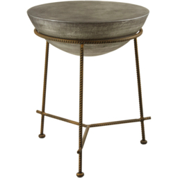 Premier Housewares Compo Concrete Round Bowl-Shaped End Table - thumbnail 2