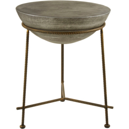 Premier Housewares Compo Concrete Round Bowl-Shaped End Table - thumbnail 3