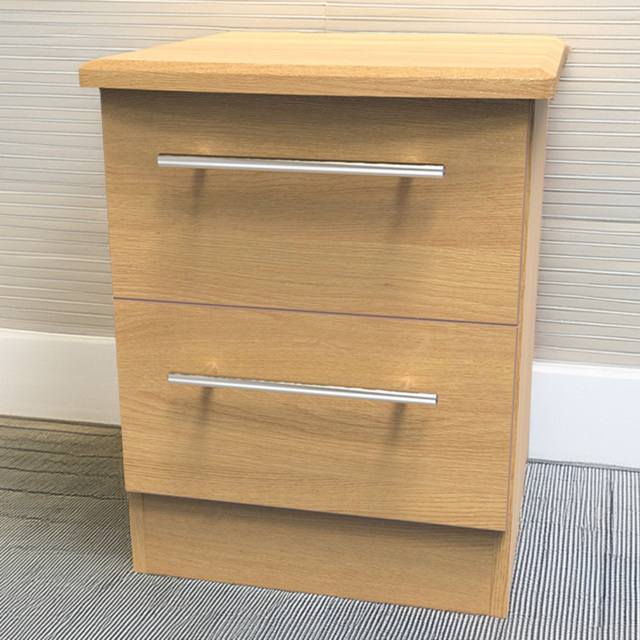Crowndale Sherwood Modern Oak 2 Drawer Compact Bedside Cabinet - image 1