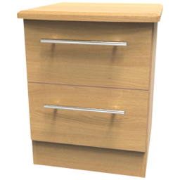 Crowndale Sherwood Modern Oak 2 Drawer Compact Bedside Cabinet - thumbnail 4