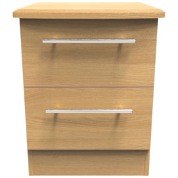 Crowndale Sherwood Modern Oak 2 Drawer Compact Bedside Cabinet - thumbnail 2