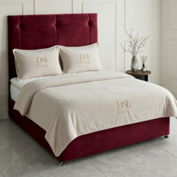 DS Living Kingsley Maroon King Size Plush Divan Bed