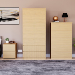 Vida Designs Denver 3 Piece Pine Bedroom Furniture Set