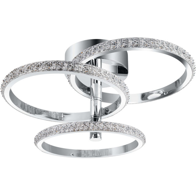 Cosylyte Cowen Chrome 3 Ring Beaded Ceiling Light - image 1