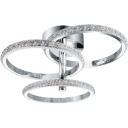 Cosylyte Cowen Chrome 3 Ring Beaded Ceiling Light