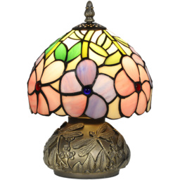 HOMCOM Tiffany Style Stained Glass Table Lamp