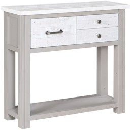 Baumhaus Greystone 3 Drawer Single Shelf White Console Table - thumbnail 2
